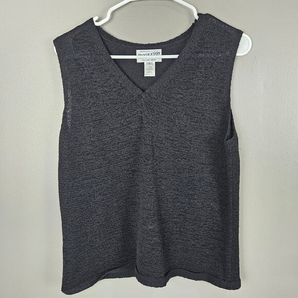 Pendleton Vintage Basic Black V Neck Minimalist Tank Top Size Large - Picture 1 of 6
